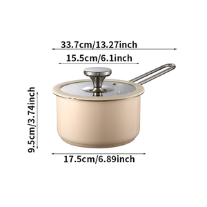Olla de acero inoxidable de 50,72 oz con tapa de vidrio y borde de silicona compatible con estufa de inducción y gas, olla de sopa multiusos duradera - Product Image 5