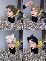 Turbante Musulmán con Lazo Grande para Otoño e Invierno, Gorro con Diadema Estilo Indio
