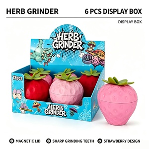 New Modern Strawberry Shape Zinc Alloy Manual Grinder Portable for Smoke Home Kitchen and Storage - Product Image 1