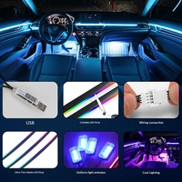 BESTOEMLED Bande lumineuse LED acrylique pour voiture à 3 commandes avec application, éclairage décoratif coloré et dynamique pour modèle OLIVER 12V