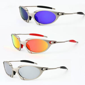 Styles futuristes Protection Uv400 Monture en alliage de zinc Hommes Femmes Enveloppant Sports de plein air Cyclisme Lunettes de soleil Lunettes de soleil Romeo - Product Image 1