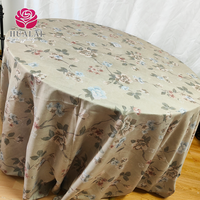 P032-Couvertures de linge de table rectangle rond en polyester imprimé de feuilles de plantain vert personnalisées pour mariage