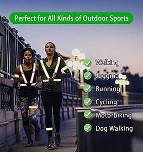 USB <b>Rechargeable</b> <b>LED</b> <b>Light</b> Vest High Visibility Customizable Logo Nylon Polyester Running Gear Jacket Adjustable Reflective - Product Image 5