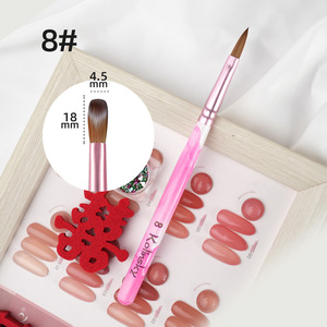 Pinceaux à ongles professionnels avec manche en bois, poils en nylon plissés, pour poudre acrylique, gel UV, peinture et sculpture 3D, pour manucure en salon - Product Image 6