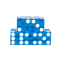 Dés à six faces en acrylique bleu transparent avec points blancs pour casino et jeux de société