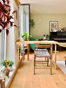 Table Murphy en chêne massif, bureau mural rabattable, rectangulaire, fait main, <span class=keywords><strong>cadre</strong></span> épaissi, gain de place (50x90 cm) - Product Image 5