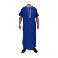 Nuevo estilo marroquí Koshibo hecho 54-62 tamaño bordado Diseño manga corta musulmán vestido largo para hombres