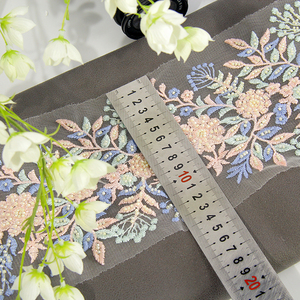 New Design Colourful Custom Heavy <strong>Sequins</strong> Embroidered Border <strong>Lace</strong> Trimming 100% Polyester - Product Image 5
