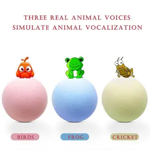 Smart Electric Pet Product Interactive Ball Touch Sounding Animal Sounds Self-moving Cats Ball Toy