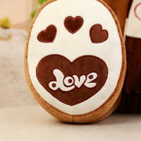 Écharpe personnalisée multi-tailles avec logo adorable, ours en peluche géant habillé, cadeau d'anniversaire avec broderie logo amour