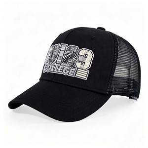 Casquette de baseball unisexe imperméable à 5 panneaux avec logo brodé et trous découpés au laser, style trucker snapback - Product Image 3