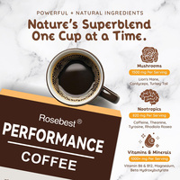 Rosebest – Vente en gros usine Chine – Marque privée – Complément alimentaire fonctionnel en poudre de café aux champignons nootropiques pour capsules K-Cup