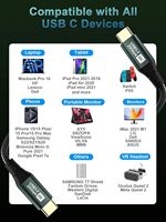 8K 60Hz 20Gbps USB 3,2 Gen 2 100W 20V 5A Carga rápida Tipo-C Transferencia DE DATOS Cable de audio y video para teléfonos móviles Monitor
