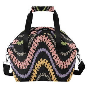 Bolsa Térmica para Entrega de Alimentos con Estampado de Olas Aloha y Flores de Puakenikeni, Bolsa de Almuerzo Aislante Pequeña Hawaiana de 3 Capas para Adultos - Product Image 2