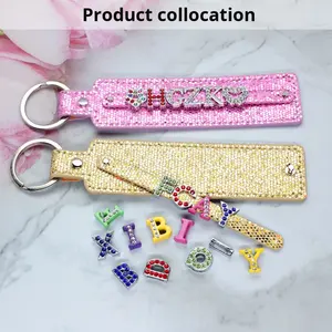 Llavero Creativo con Lentejuelas DIY, Etiqueta Personalizada para Llavero de Cuero, Colgante de Aleación, Impresión Tipográfica, Decoraciones Suaves para Teléfono Móvil - Product Image 4