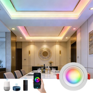Proyector inteligente Zigbee 3,0 RGBCW de 20W, luz de techo regulable con control remoto para interiores, Alexa, Google, hogar, control de voz, luz <span class=keywords><strong>LED</strong></span> descendente - Product Image 1