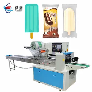 Automatic Popsicle Flow Seal Packing Machine Small Ice Cream Bar Film Roll Bag Wrapping Packaging Machine With Date Marker