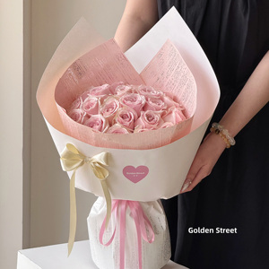Papel de Regalo para Ramos de Flores, Plástico Plateado con Estampado en Caliente, Impermeable, 58*58cm, Novedad 2025, para Floristería - Product Image 5