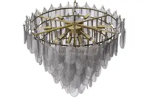 Cano-lámpara colgante de diseño clásico para mujer, candelabro de lujo italiano, plata, gris, arte, cristal, moderno, contemporáneo