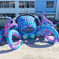 Décorations de scène DJ gonflables géantes en forme de pieuvre pour l'extérieur, scène d'événement gonflable géante en forme de pieuvre, OEM