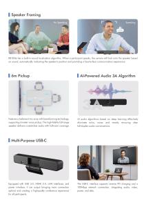 Système de visioconférence 4K tout-en-un OEM/ODM direct usine avec encadrement AI à 120° grand angle, 6 micros, DP Alt 4KP60 BYOM M1000Lite - Product Image 4
