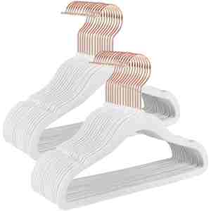 Velvet Hanger Cloud White 203x133x68mm Anti Slip Wardrobe Clothing Storage - Product Image 1