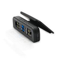 TPMS C260 Système sans fil de surveillance de la pression des pneus Horloge solaire avec écran LCD 4 capteurs externes de pression des pneus