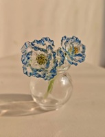 Coffret cadeau d'entreprise pour la fête des mères, Ornement personnalisé en verre soufflé à la main en forme de pivoine, Sculpture éternelle, Cadeau romantique pour la Saint-Valentin, Décoration d'intérieur