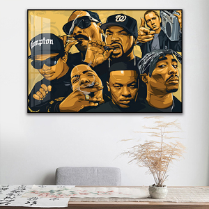 Kristallporzellan-Gemälde Rapper und Hip-Hop Wandkunst <span class=keywords><strong>Poster</strong></span> Leinwanddruck für Wohnzimmer und Schlafzimmer Dekoration <span class=keywords><strong>Rap</strong></span>-Legenden - Product Image 6