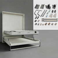 Kit de Mécanisme de Lit Mural Pliant Hydraulique Ajustable Deluxe à Charnière Intégrale, Gain de Place, pour Lit Simple Murphy