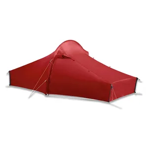 10D tenda nilon Ripstop 2 sisi silikon dilapisi terowongan untuk 1 orang Ultralight Solo tenda Kemah tahan air Hiking tenda Backpacking