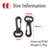 Mousquetons rotatifs à déclenchement rapide en plastique de 13 mm pour sangles de sacs à dos et ceintures