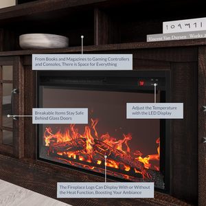 Personalizzabile supporto TV porta fienile scorrevole intrattenimento parete centro <span class=keywords><strong>mobili</strong></span> con luce 3D LED elettrico galleggiante inserto camino - Product Image 3