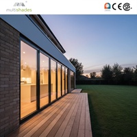 Grande porte coulissante intérieure en alliage d'aluminium avec double vitrage en verre trempé, surface finie résistante à l'eau pour la maison et le bureau