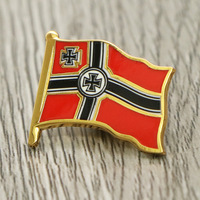 Épingle de revers de drapeau national époxy en métal personnalisé Épingle de drapeau croix prussienne de pays émaillé
