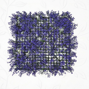Artificial Purple Mini Grass Floral Panel Decorative <b>Flower</b> <b>Wall</b> Mat UV Resistant Vertical Garden Panel Indoor Outdoor Decor - Product Image 1