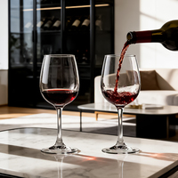 Ensemble de verres à vin de mariage classiques, élégants et luxueux avec pied long et option de logo personnalisé, verre transparent, capacité de 15,56 oz