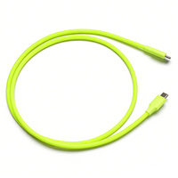 Kabel Silikon Lembut Tipe C ke Tipe C untuk Ponsel iPhone Android, Kabel Data Tipe-C 1m 2m 3.3ft