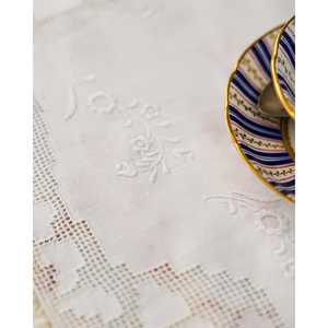 Ensemble de draps pour lit double en coton et lin mélangé avec des motifs d'anges siciliens, draps ajustés et plats - Product Image 2