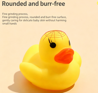 Jouet de bain canard en caoutchouc jaune qui couine, pour la famille, les bébés et les tout-petits garçons et filles