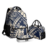 Lot de 3 sacs à dos antivol étanches personnalisables (MOQ 1) en polyester avec fermeture éclair et fermoir, style vintage arqué, pour livraison directe