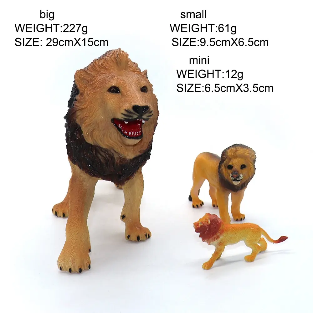 Plastik Plastik Plastik Lion Patung Hewan Mainan untuk Koleksi