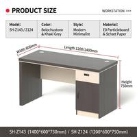 Bureau de direction en bois gris moderne simple en gros avec tiroir durable pour l'espace de travail du directeur médical du médecin dentaire