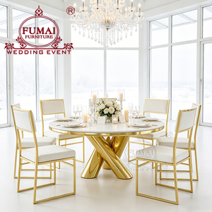 Chaise de salle à manger en velours moderne pour restaurant de mariage avec pieds dorés - Product Image 5