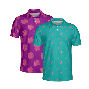 Custom High Quality <b>Summer</b> Casual Short Sleeves Pattern Printed Stiff Collar Golf Polo <b>Shirt</b> for <b>Men</b> - Product Image 2