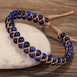 Bracelet personnalisé en macramé de style rétro pour enfants, en pierre naturelle de qualité supérieure, grenat, avec logo personnalisé, fabriqué en usine - Product Image 4