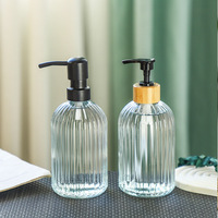 Botol Dispenser Sabun Kaca Berwarna Kustom dengan Pompa Permukaan Frost Cetak Sablon Bentuk Kapasitas 330ml Asal Jiangsu