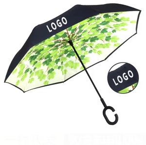Patrón personalizado de alta calidad 23 pulgadas 8 costillas portátil poste largo recto <span class=keywords><strong>tipo</strong></span> C mango <span class=keywords><strong>paraguas</strong></span> para coche - Product Image 1