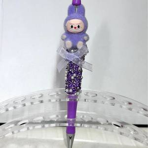 Accessoire DIY fait main en métal brillant pour stylo à bille, avec paillettes 3D, floquage et perles, motif nœud de personnage de dessin animé, pour l'écriture des étudiants - Product Image 6