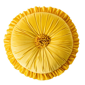 <strong>Velvet</strong> 13.8 Inch Decorative Floor <strong>Pillows</strong> Small Pumpkin <strong>Throw</strong> Round Cushion Cover - Product Image 5
